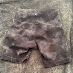 lululemon athletica Tie-Dye Gray Bike Shorts